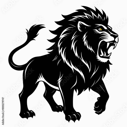 Roaring lion vector mascot illustration Vector