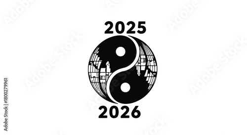 Global balance and harmony for the coming years symbolized by a Yin Yang Earth.