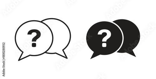 Help icon with editable stroke. Thin Line and flat icons for UI designs