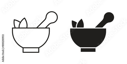 Herbal medicine icon with editable stroke. Thin Line and flat icons for UI designs
