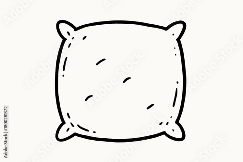 handdrawn cute doodle style pillow vector line illustration