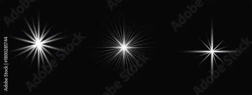 Sun ray glow abstract shine light effect starburst beam sunshine glowing isolated image. Lights flare, star flash light, white sun rays