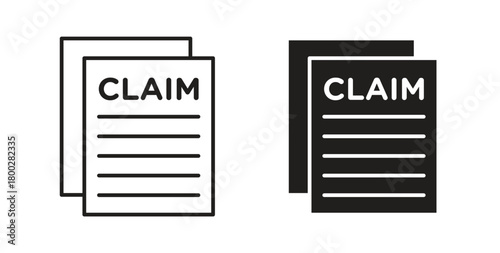 Insurance Claim icon with editable stroke. Thin Line and flat icons for UI designs