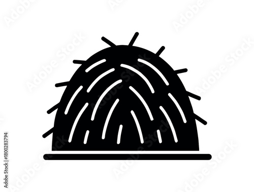 haystack flat black solid vector illustration isolated on white background