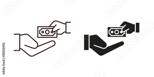 loan icon with editable stroke. Thin Line and flat icons for UI designs
