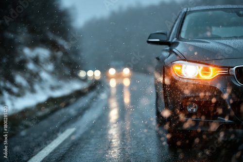 Slippery Road Conditions During Nighttime Winter Travel Safety