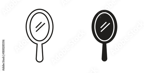 Mirror icon with editable stroke. Thin Line and flat icons for UI designs