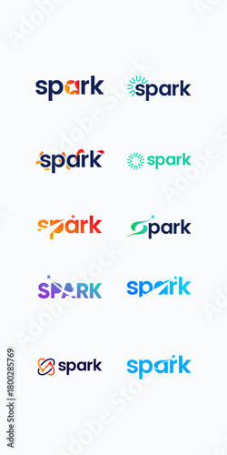 Set spark logo design unique