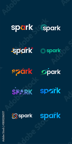 Set spark logo design unique