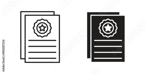 Patented icon with editable stroke. Thin Line and flat icons for UI designs