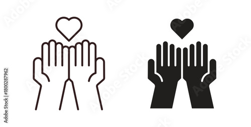 Philanthropy icon with editable stroke. Thin Line and flat icons for UI designs