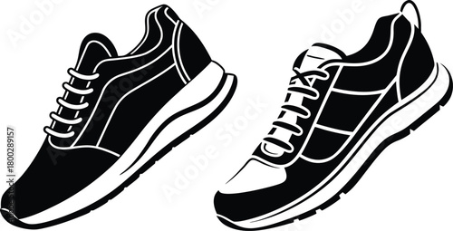 Running Shoe Icon. Vector ,sneaker stylized vector symbol set