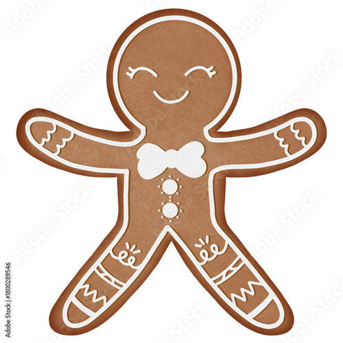 Christmas Gingerbread Watercolor set,Gingerbread Hand drawn  for Decorations in Christmas time.