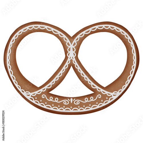 Christmas Gingerbread Watercolor set,Gingerbread Hand drawn  for Decorations in Christmas time.