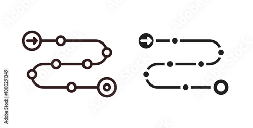 Roadmap icon with editable stroke. Thin Line and flat icons for UI designs
