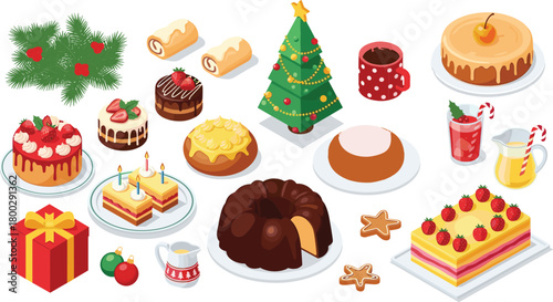 Festive christmas desserts and treats collection for holiday celebrations