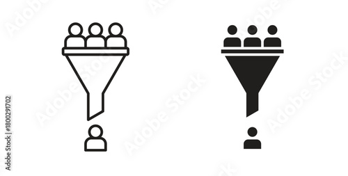 sales conversion icon with editable stroke. Thin Line and flat icons for UI designs