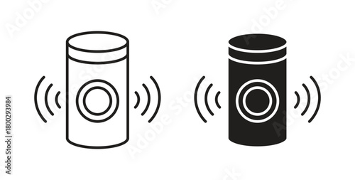 Smart speaker icon with editable stroke. Thin Line and flat icons for UI designs
