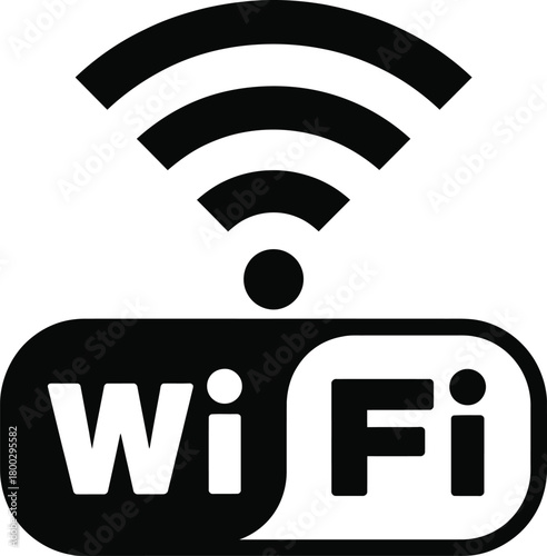 Black and White Wi-Fi Signal Icon