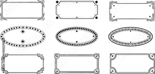 Collection of nine ornate vintage decorative frames and borders