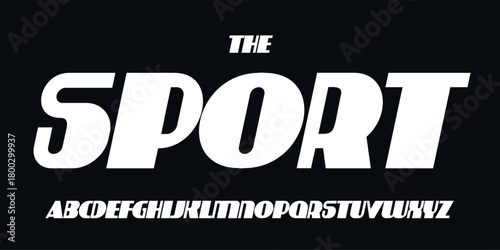 Speed race font, bold italic letters, dynamic alphabet for car racing logo and headline, automotive typography, sport game design. Vector typographic design