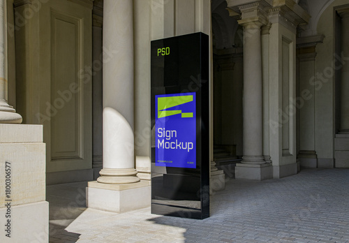 Single Monument Sign Mockup