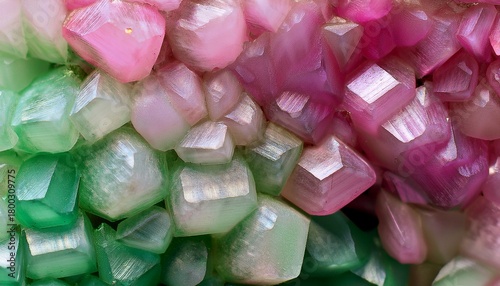 Texture Of Fluorite Macro From Pink And Green Colors