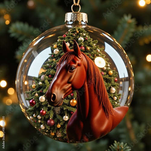 Christmas ball with horse's head