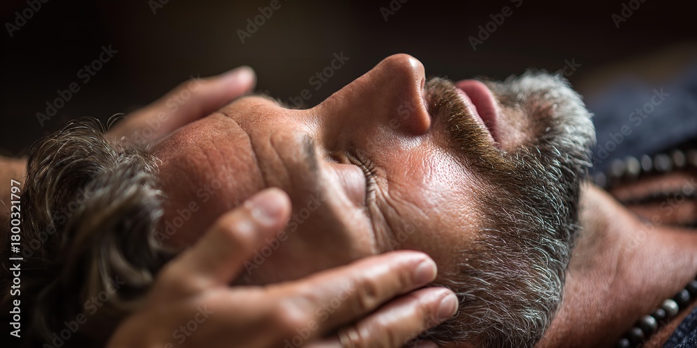 Naklejka premium esoteric massage , reiki closeup