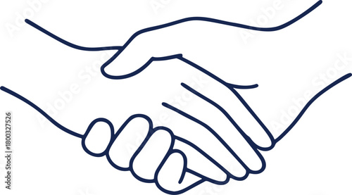 A symbol of collaboration handshake representing trust and partnership with clean vector lines vector 