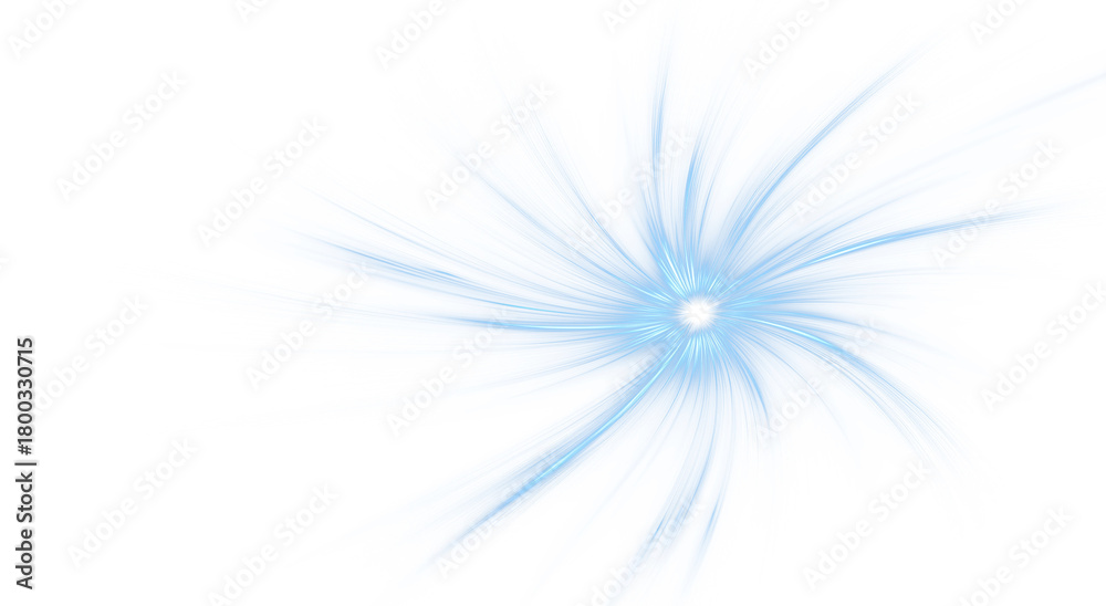 Obraz premium Blue spiral speed lines PNG. Twisted anime motion vortex.