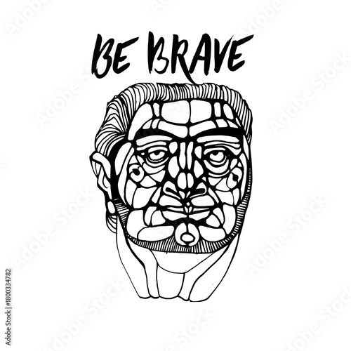 Canvas Print Bold lines and powerful message inspire fearlessness through art and expression