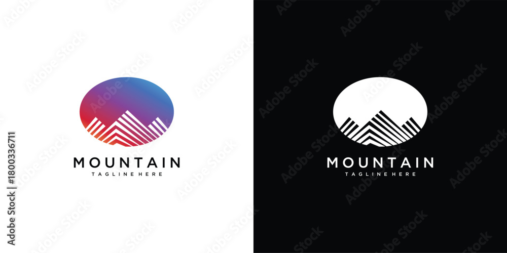 Fototapeta premium mountain logo vector icon illustration. 