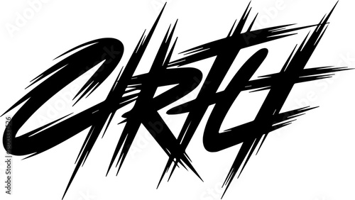 Grunge Brush Style Vector Text Design | Distressed Rough Letter Graphic for Streetwear, Stickers, sports Branding, and T-Shirt Artwork