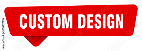 custom design red sticker isolated on transpatent background. custom design sign