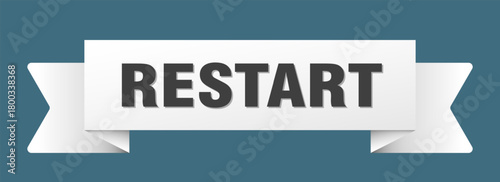 restart ribbon isolated on transparent background. restart ribbon