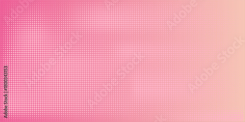 Pink orange polka dots gradient halftone background. Pop art cartoon dot texture with comic graphic design, Horizontal abstract pattern wall for cover digital technology.