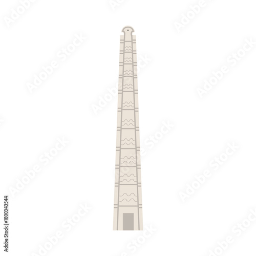 Ancient Axum obelisk isolated on white background, perfect for African history projects vector illustration