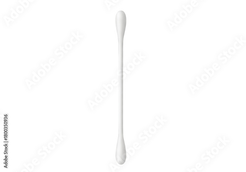 Single Clean White Double Sided Cotton Swab Bud for Personal Hygiene — isolated on transparent background png