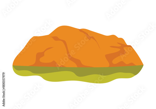 Famous Uluru rock formation isolated on white background for Australia travel and culture vector illustration