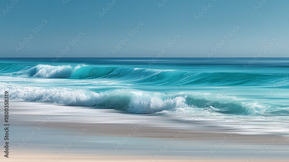 Fototapeta premium Aqua blue soft blur creating a calm, smooth, and soothing abstract background with gentle gradients and a serene visual atmosphere.