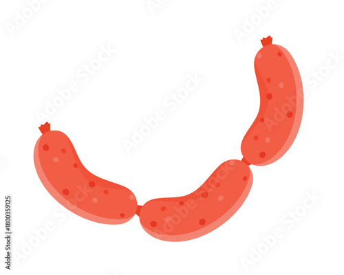 Traditional Austrian sausage chain isolated on white background, perfect for culinary and food projects vector illustration