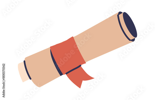 Diploma certificate scroll tied paper