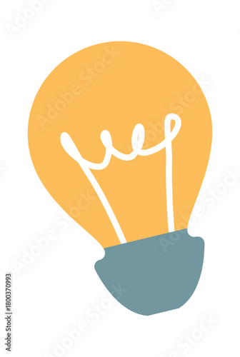 Idea lightbulb symbol glowing lamp