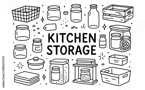 Minimalist kitchen storage containers and organization elements