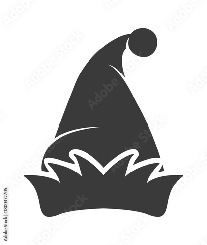 Cute Santa Claus hat silhouette