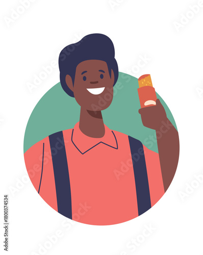 Man eating jam pie avatar