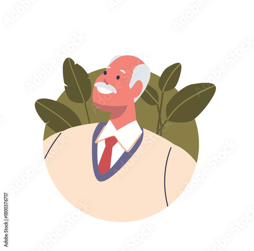 Elegant handsome man pensioner portrait