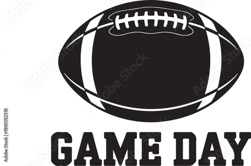 Game day football with heart isolated on white background