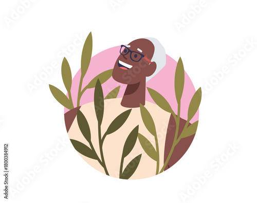 Senior man gardening hobby portrait